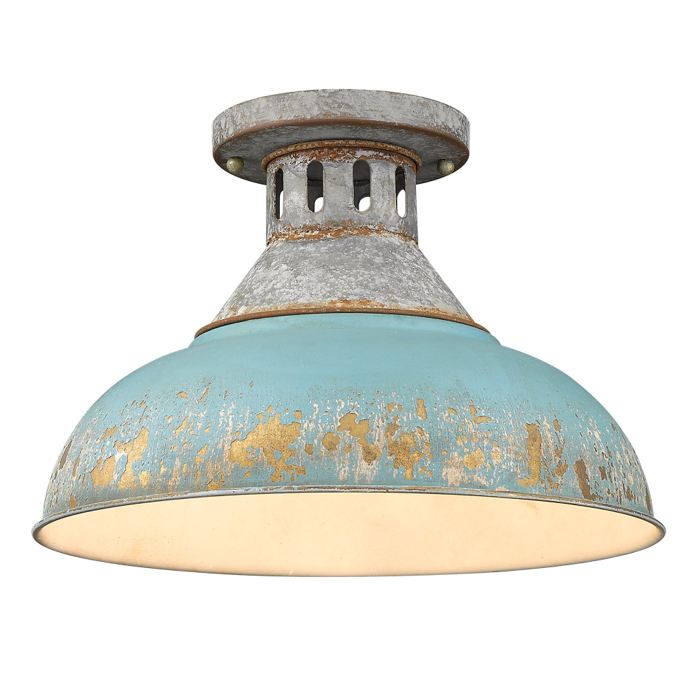 Golden Lighting Kinsley 1-light Semi-Flush Mount in Antique Teal shade